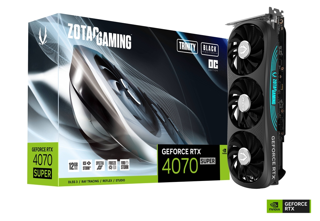 ZOTAC GAMING GeForce RTX 4070 SUPER Trinity OC Black Edition 12GB GDDR6X
