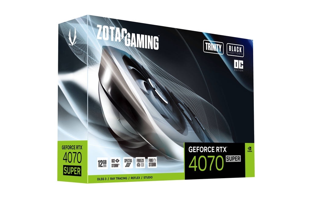 ZOTAC GAMING GeForce RTX 4070 SUPER Trinity OC Black Edition 12GB GDDR6X