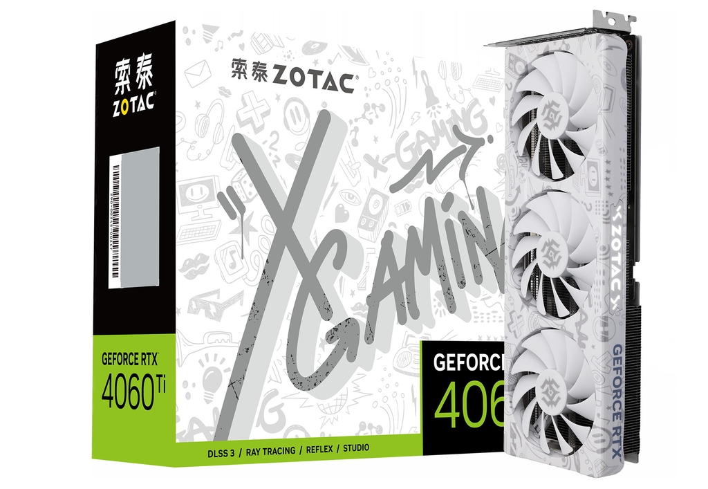 索泰 GeForce RTX 4060Ti-8GB X-GAMING OC 欧泊白