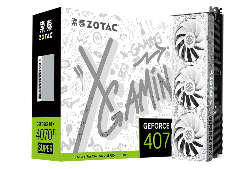 索泰 GeForce RTX 4070Ti  SUPER-16GB X-GAMING OC 欧泊白