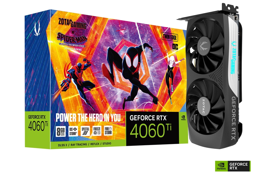 ZOTAC GAMING GeForce RTX 4060 Ti 8GB Twin Edge OC "SPIDER-MAN™: Across the Spider-Verse" Bundle
