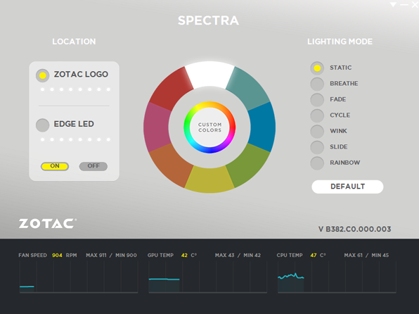 plus satellit Investere SPECTRA 2.0 Lighting Capabilities | ZOTAC