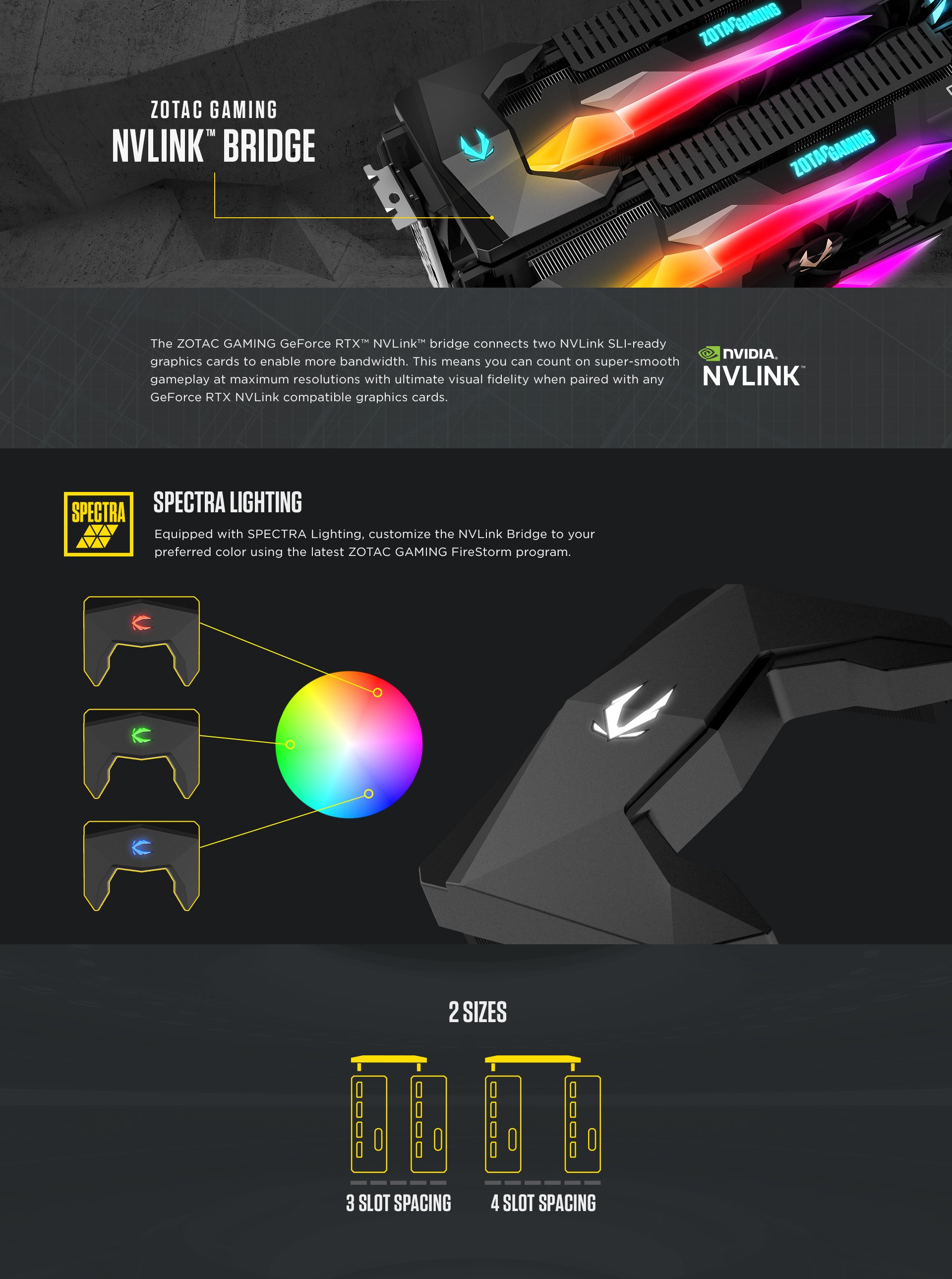 ZOTAC GAMING NVLink Bridge (3-Slot) | ZOTAC ZOTAC GAMING NVLink Bridge (3-Slot) | ZOTAC