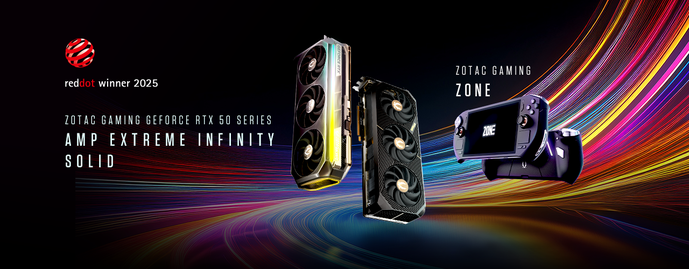ZOTAC GAMING GeForce RTX 50 Series GPUs & Handheld Console Win 2025 Red Dot Design Awards