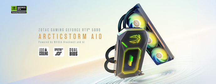 ZOTAC TO RELEASE GEFORCE RTX 5090 ARCTICSTORM AIO, THE FIRST 360mm LIQUID AIO-COOLED ZOTAC GAMING GPU, AND GEFORCE RTX 5060 LOW PROFILE