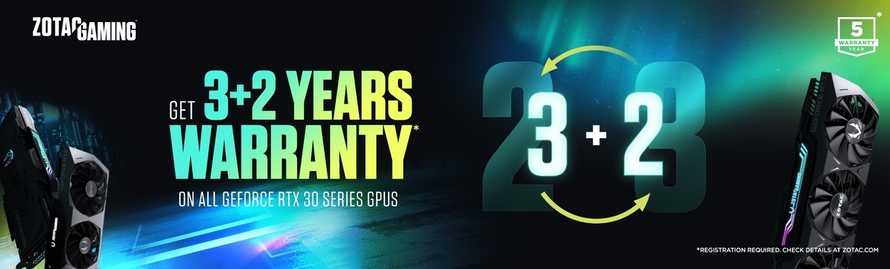 GET 3+2 YEARS WARRANTY ON ALL GEFORCE RTX 30 SERIES GPUS