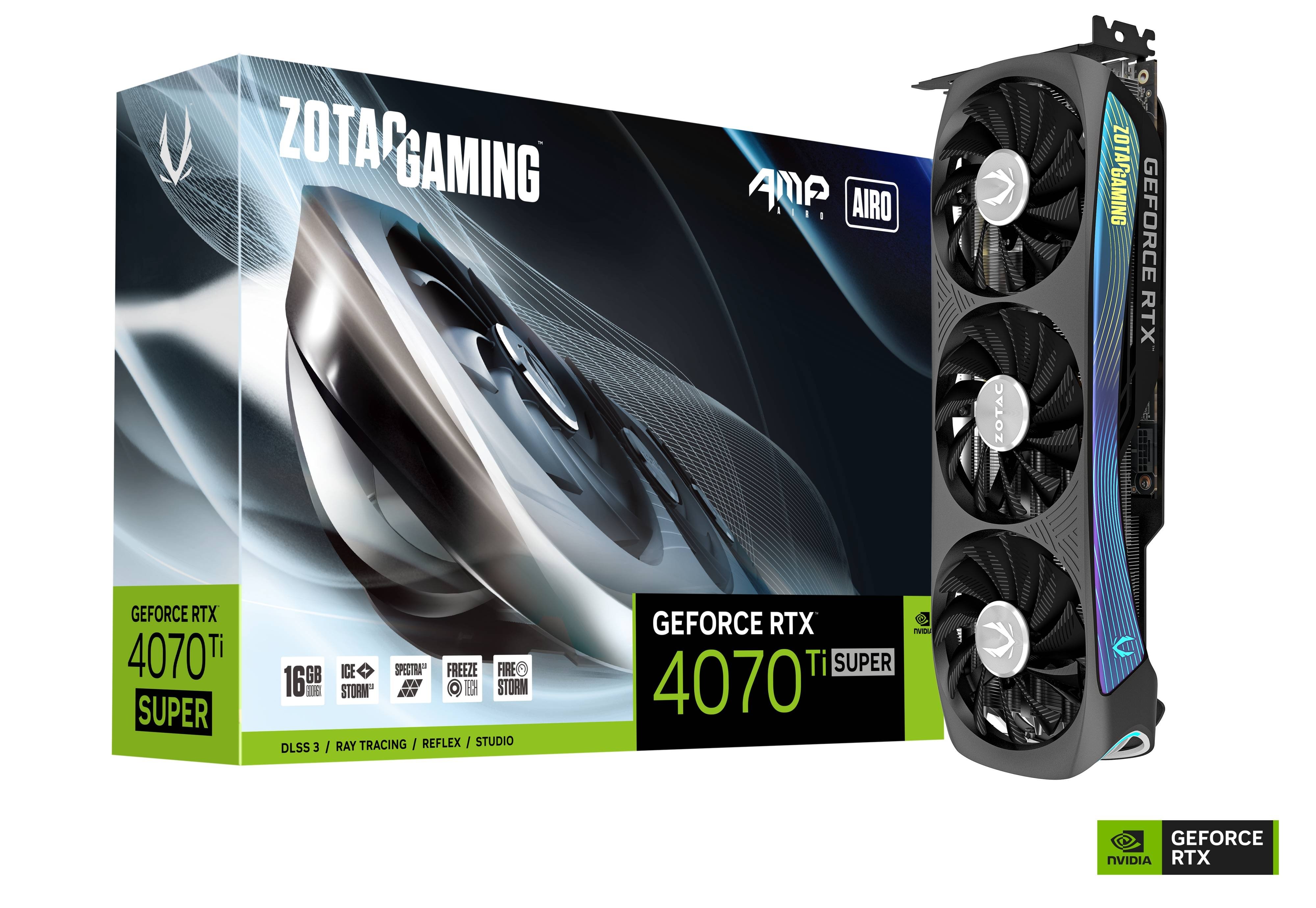 ZOTAC GAMING GeForce RTX 4070 Ti SUPER AMP AIRO 16GB GDDR6X | ZOTAC