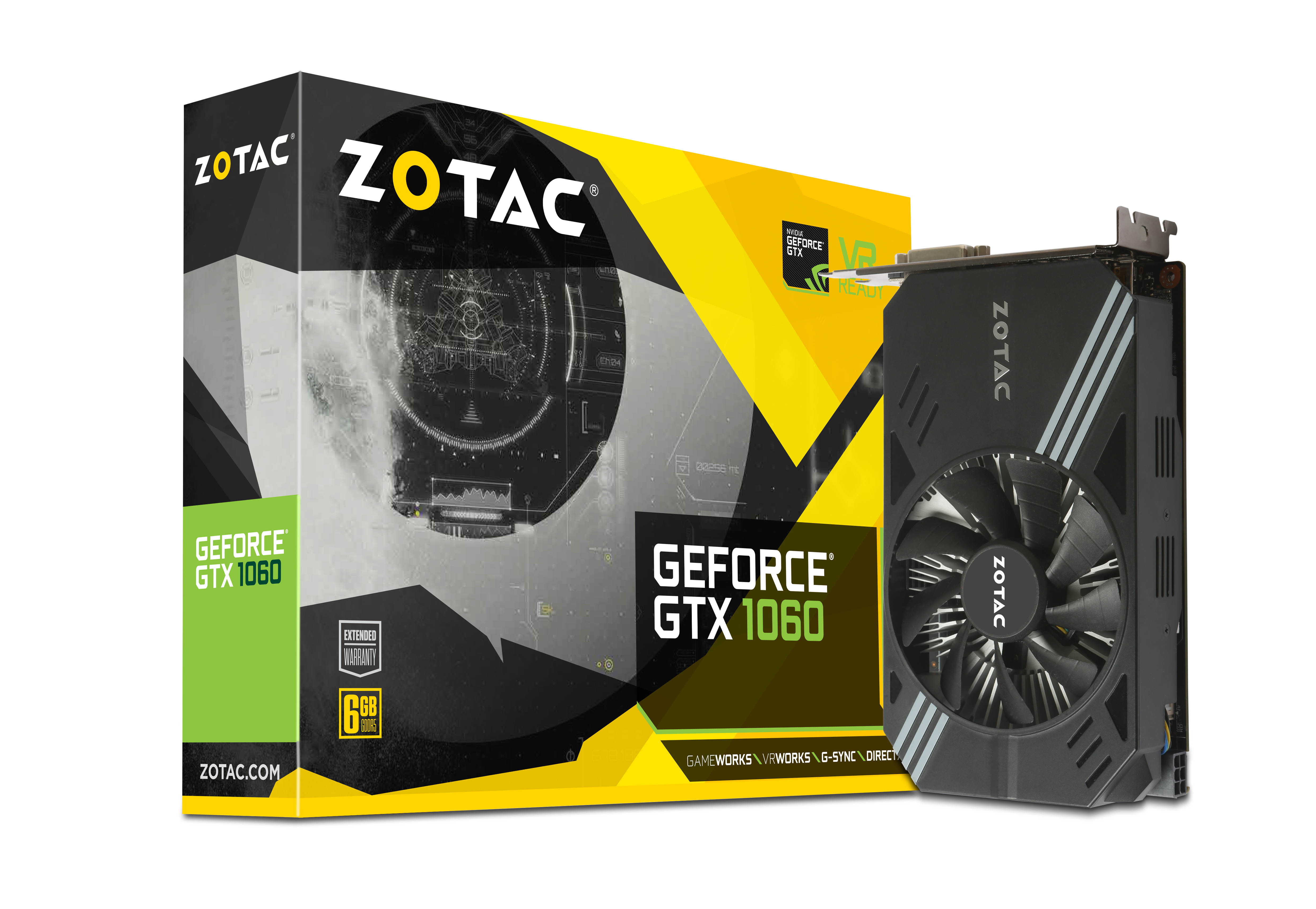 ZOTAC Geforce GTX 1060 6GB Single FanGDDR5メモリバス