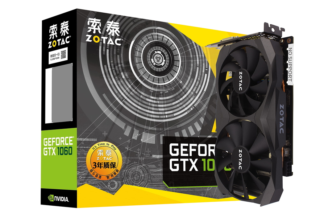 索泰 GeForce® GTX1060-6GD5X 毁灭者HA