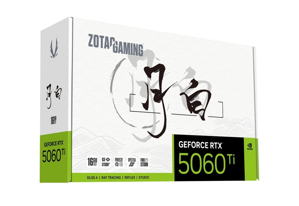 ZOTAC GAMING GEFORCE RTX 5060 Ti 16GB MOON WHITE OC