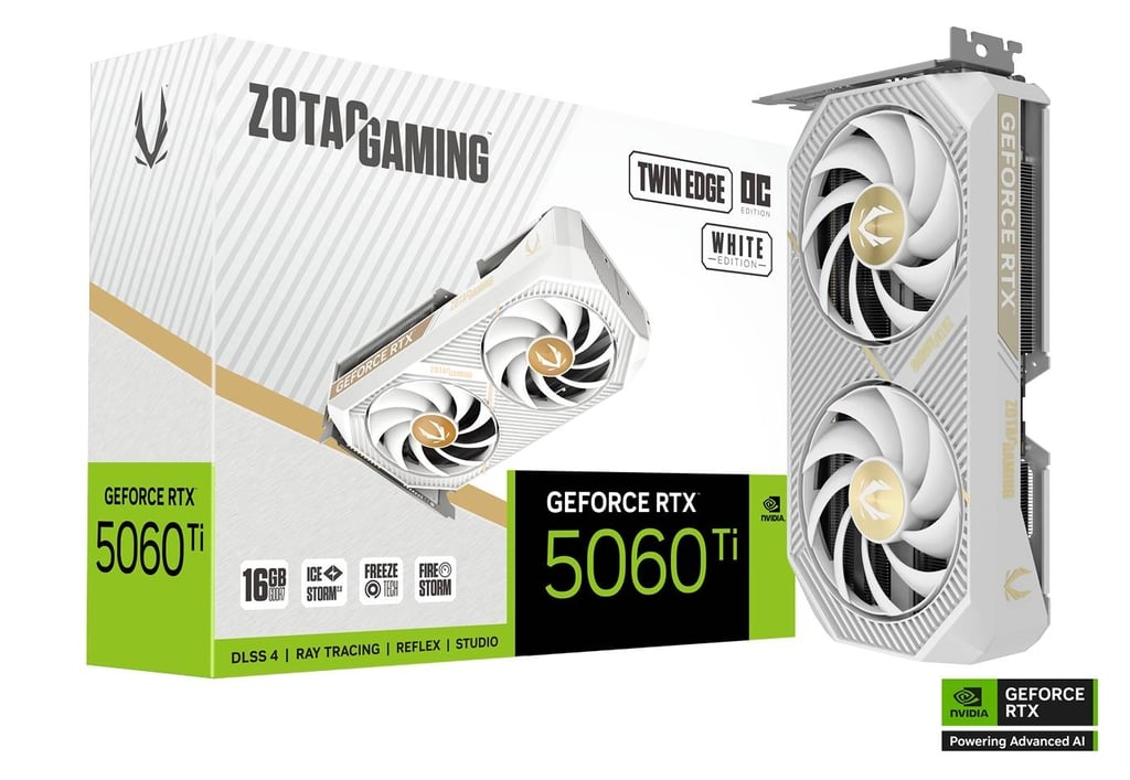 ZOTAC GAMING GeForce  RTX 5060 Ti 16GB Twin Edge OC White Edition