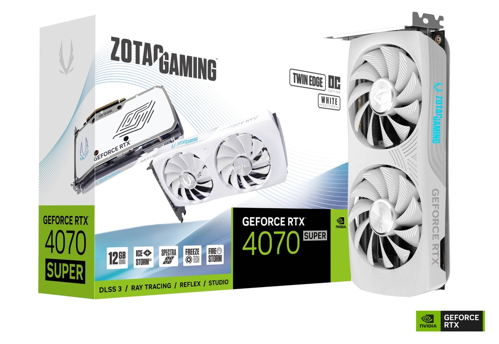 ZOTAC GAMING GeForce RTX 4070 SUPER TWIN EDGE OC WHITE Edition 12GB GDDR6X
