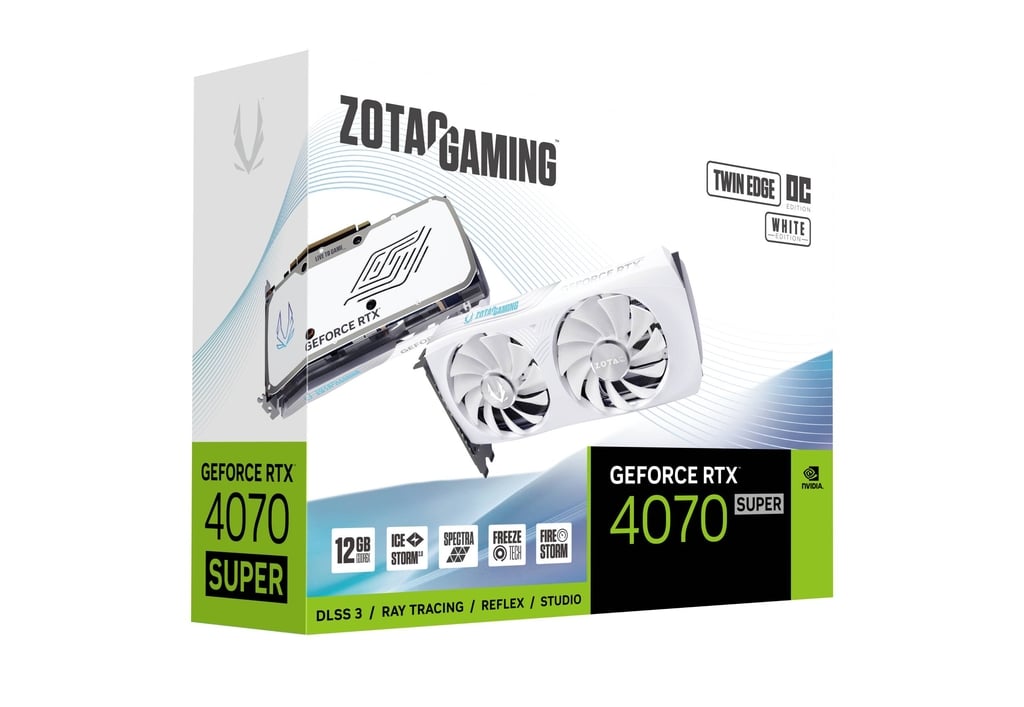 ZOTAC GAMING GeForce RTX 4070 SUPER TWIN EDGE OC WHITE Edition 12GB GDDR6X