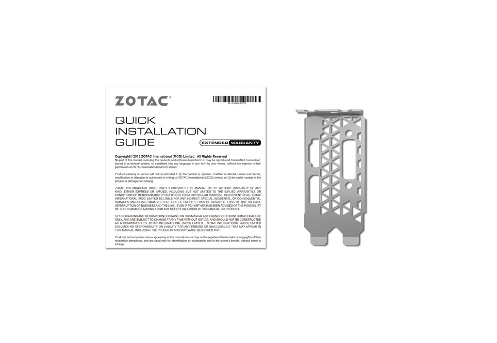 ZOTAC GeForce® GTX 1050 Ti Low Profile