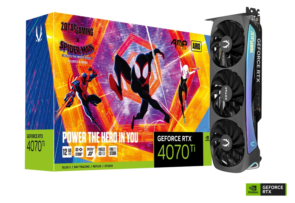 Pack ZOTAC GAMING GeForce RTX 4070 Ti AMP AIRO SPIDER-MAN™: Across the Spider-Verse 