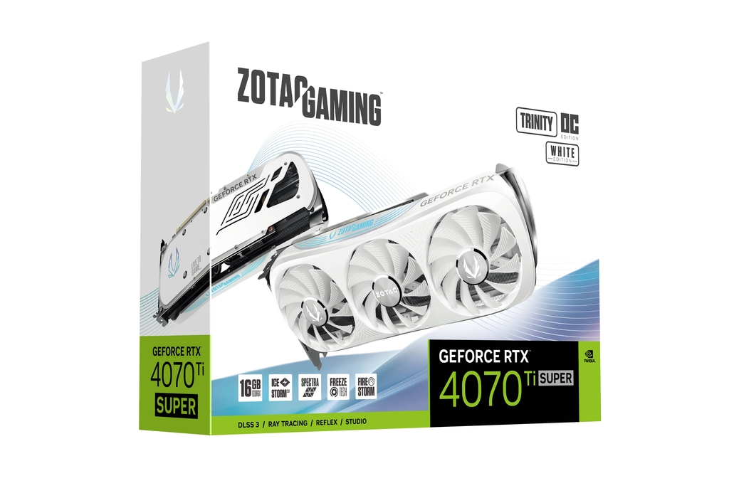 ZOTAC GAMING GeForce RTX 4070 Ti SUPER Trinity OC White Edition 16 Go GDDR6X