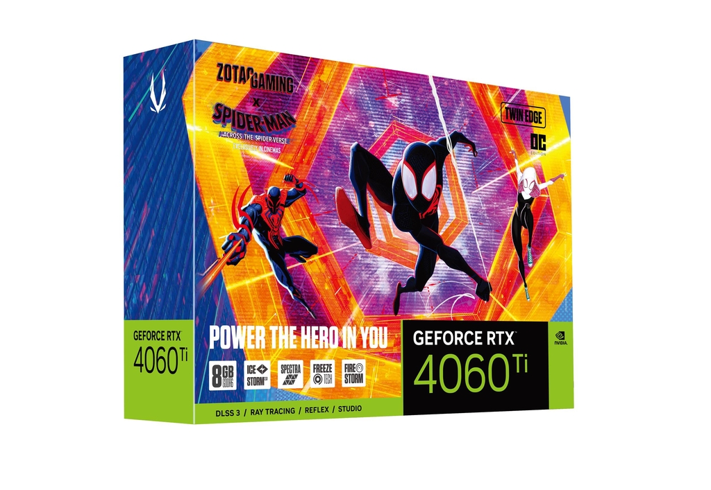 ZOTAC GAMING GeForce RTX 4060 Ti 8GB Twin Edge OC 【蜘蛛人™：穿越新宇宙】聯名顯示卡