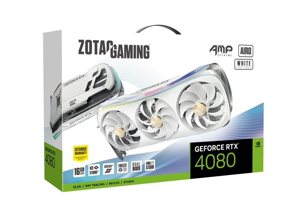 ZOTAC GAMING GeForce RTX 4080 16GB AMP Extreme AIRO White Edition