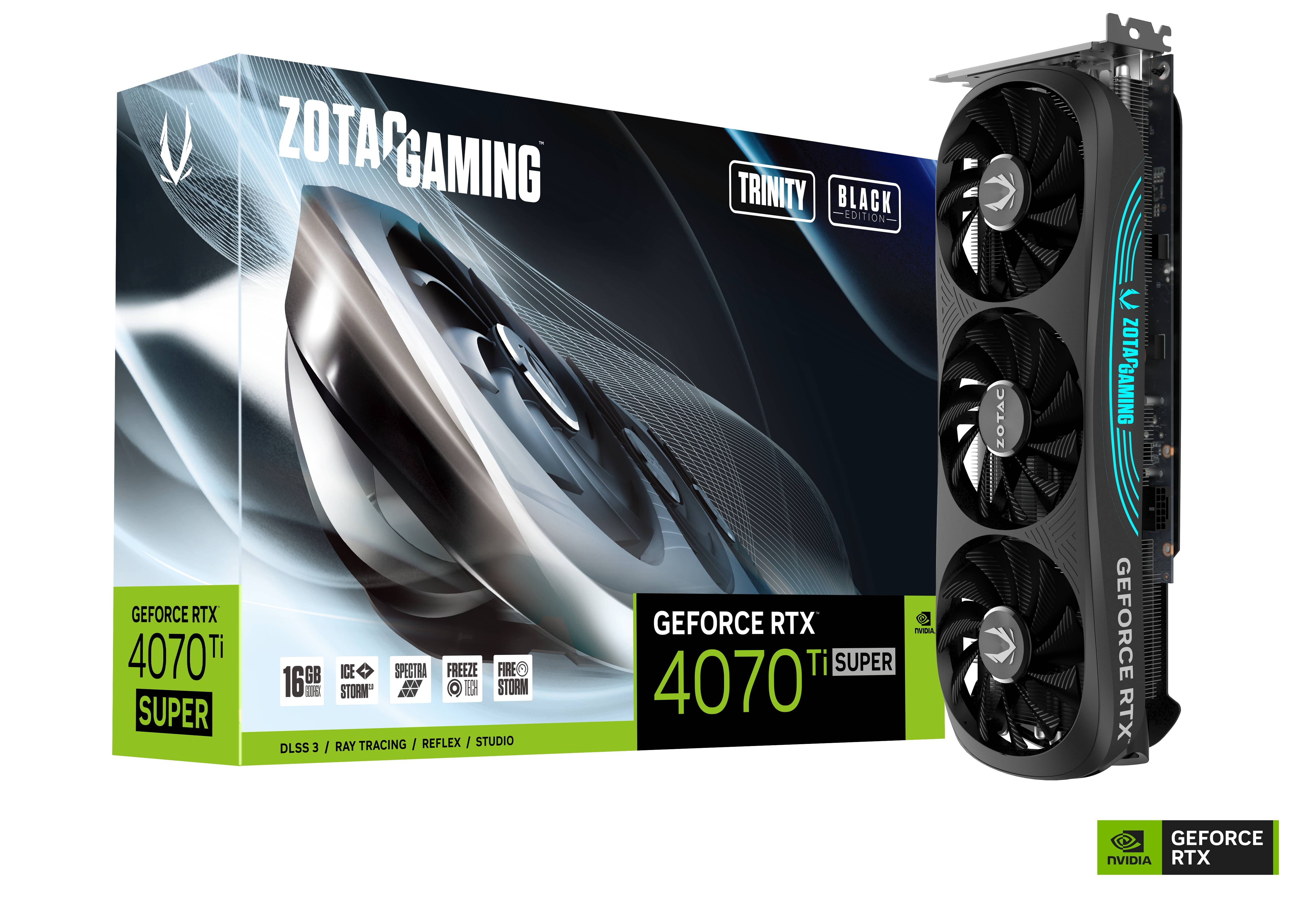ZOTAC GAMING GeForce RTX 4070 Ti SUPER Trinity Black Edition 16GB 