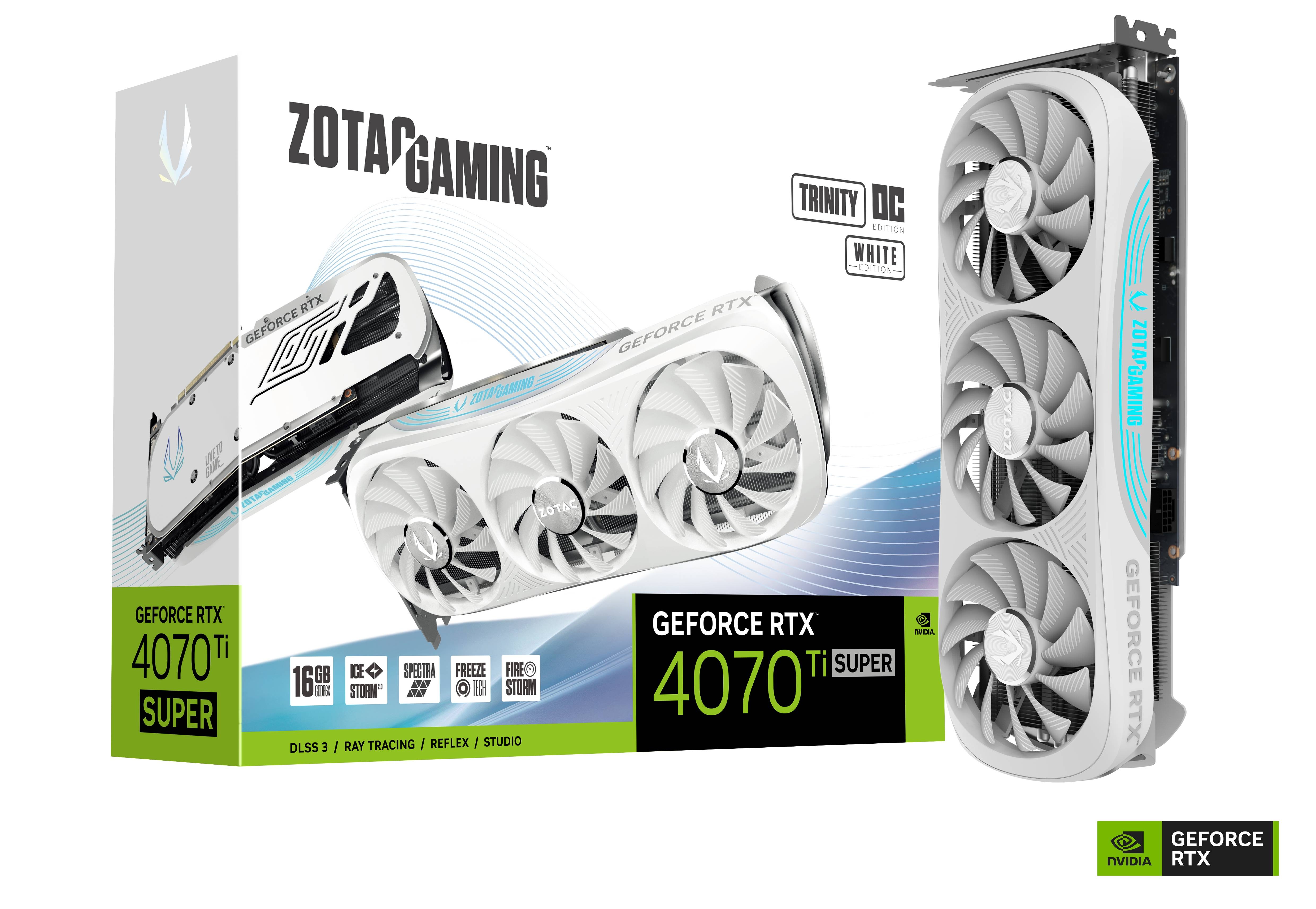 ZOTAC GAMING GeForce RTX 4070 Ti SUPER Trinity OC White Edition 